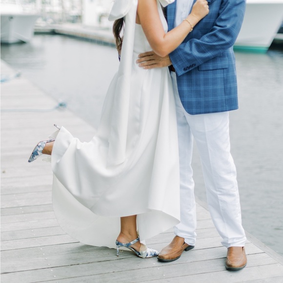 Something Bleu heels from Anthropologie. Worn a few hours for rehearsal dinner. - Picture 2 of 3